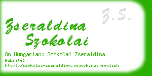 zseraldina szokolai business card